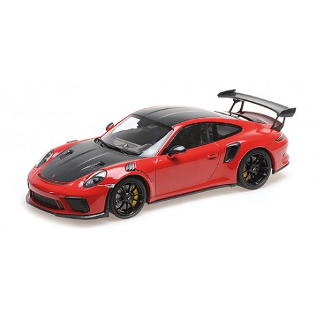 Porsche 911 GT3RS (991.2) Weissach Package 2019 Red Whith Black wheels Minichamps 155068230