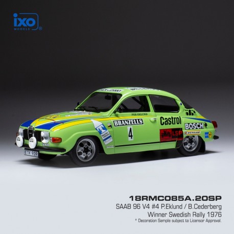 Saab 96 V4 4 Rallye de Suède 1976 Eklund - Cederberg IXO 18RMC085A