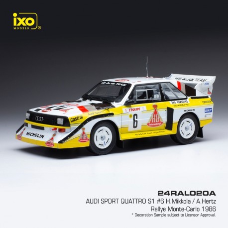 Audi Sport Quattro S1 HB 6 Rallye Monte Carlo 1986 Mikkola - Hertz IXO 24RAL020A