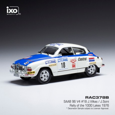Saab 96 V4 18 Rallye des 1000 Lacs 1976 Vilkas - Soini IXO RAC378B