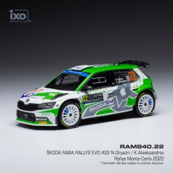 Skoda Fabia Rally2 Evo 22 Gryazin - Aleksandrov Rallye Monte Carlo 2022 IXO RAM840