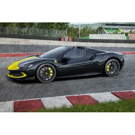 Ferrari 296 GTS Nero Daytona with Assetto Fiorano Giallo Modena livery Looksmart LS538I