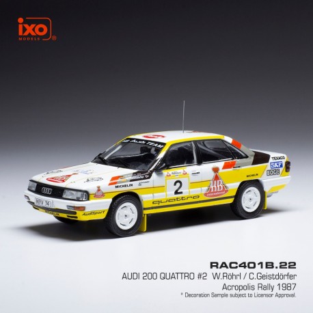 Audi 200 Quattro 2 Rallye de l'Acropole 1987 W.Rohrl - C.Geistdorfer IXO RAC401B.22