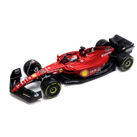 Ferrari F1-75 16 Charles Leclerc F1 2022 with driver and display Bburago BU36831L