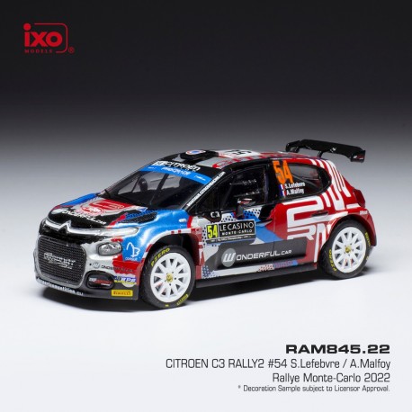 Citroen C3 Rally2 54 Rallye Monte Carlo 2022 Lefebvre - Malfoy IXO RAM845