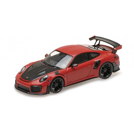 Porsche 911 GT2RS (991.2) 2018 Red with Black wheels Minichamps 155068307