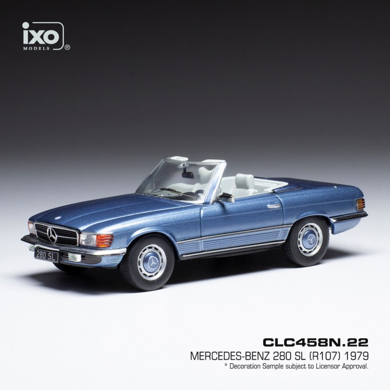 Mercedes 280 SL R107 1979 Light Blue Metallic IXO CLC458N - Miniatures ...