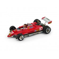 Ferrari 126C with pilot 27 Gilles Villeneuve F1 Brésil 1982 Brumm R593-CH