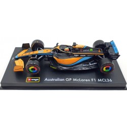 McLaren Mercedes MCL36 3 Daniel Ricciardo F1 2022 Bburago BU38064-3