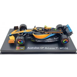 McLaren Mercedes MCL36 4 Lando Norris F1 2022 Bburago BU38064-4