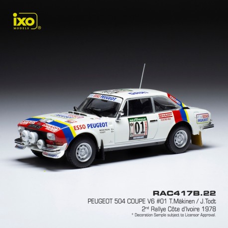 Peugeot 504 Coupe V6 1 Rallye Cote d'Ivoire 1978 Makinen - Todt IXO RAC417B