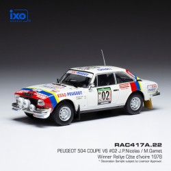 Peugeot 504 Coupe V6 2 Rallye Cote d'Ivoire 1978 Nicolas - Gamet IXO RAC417A