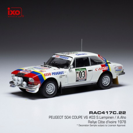 Peugeot 504 Coupe V6 3 Rallye Cote d'Ivoire 1978 Lampinen - Aho IXO RAC417C