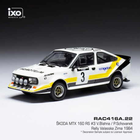Skoda MTX 160 RS 3 Rallye Valasskaa Zima 1984 Blahna - Schovanek IXO RAC416A