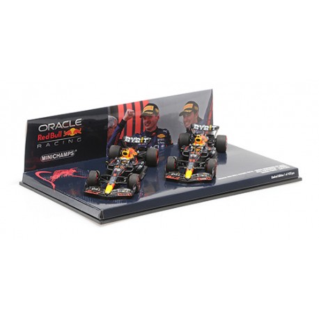 2 Car-set Red Bull RB18 1-11 Verstappen Perez F1 Emilie Romagne 2022 Minichamps 472224111