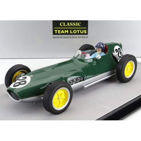 Lotus 16 with pilot 28 Graham Hill F1 Angleterre Aintree 1959 Tecnomodel TMD18-123C