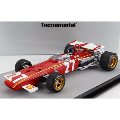 Ferrari 312B with pilot 27 Jacky Ickx F1 Belgique Spa 1970 Tecnomodel TMD18-064C
