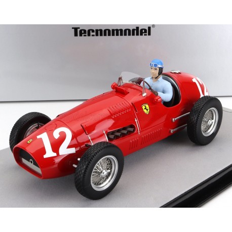 Ferrari 500 F2 with pilot 12 Alberto Ascari F1 Winner Italie 1952 Tecnomodel TMD18-066A