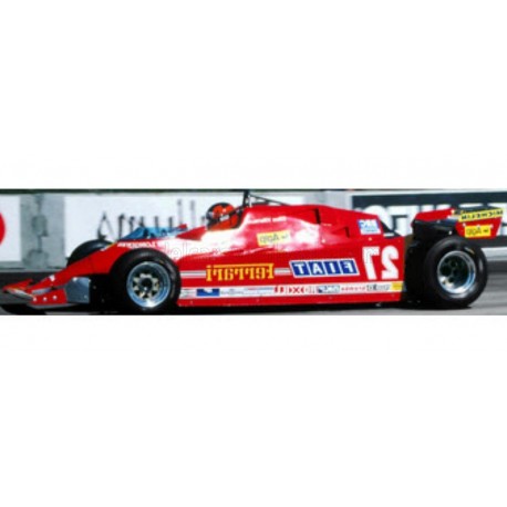 Ferrari 126CX Comprex Turbo with driver 27 Gilles Villeneuve F1 USA Ouest Long Beach 1981 GP Replicas GP076AWD