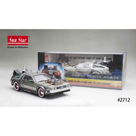 DMC DeLorean Time Machine Stainless Steel Back to the Future III 1982 Silver Sunstar SUN2712