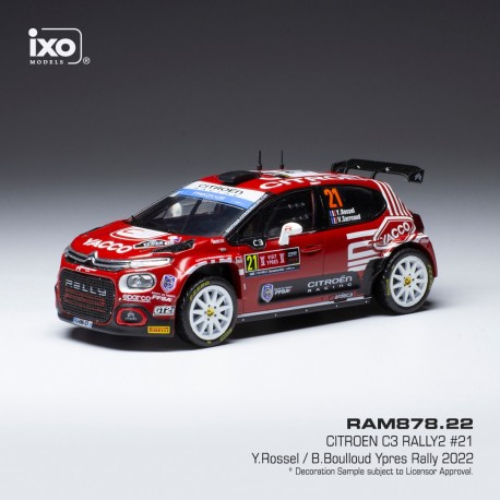 Citroen C3 Rally2 WRC2 21 Rallye de Ypres 2022 Rossel - Boulloud IXO RAM878