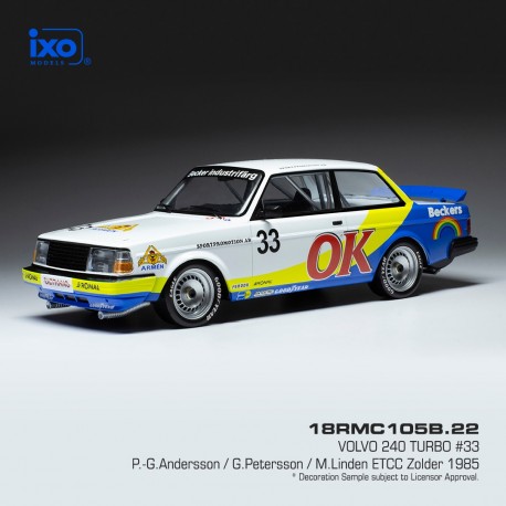 Volvo 240 Turbo 33 ETCC Zolder 1985 IXO 18RMC105B