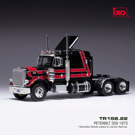 Peterbilt 359 1973 Black Red Round Light IXO TR158