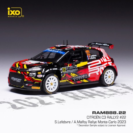 Citroen C3 WRC2 24 Rallye Monte Carlo 2023 Lefebvre - Malfoy IXO RAM888