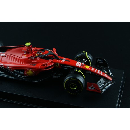 Ferrari SF-23 55 Carlos Sainz Jr F1 With driver and showcase 2023 Bburago BU36835SA